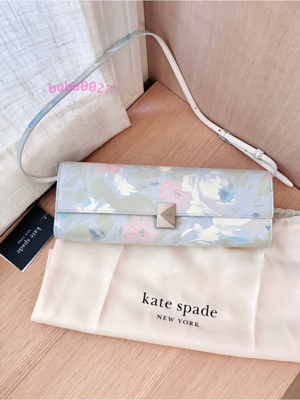 NWTš·Kate Spade Deco Hidden Garden Soft Shoulder Bag KN969 Floral Light Clutch